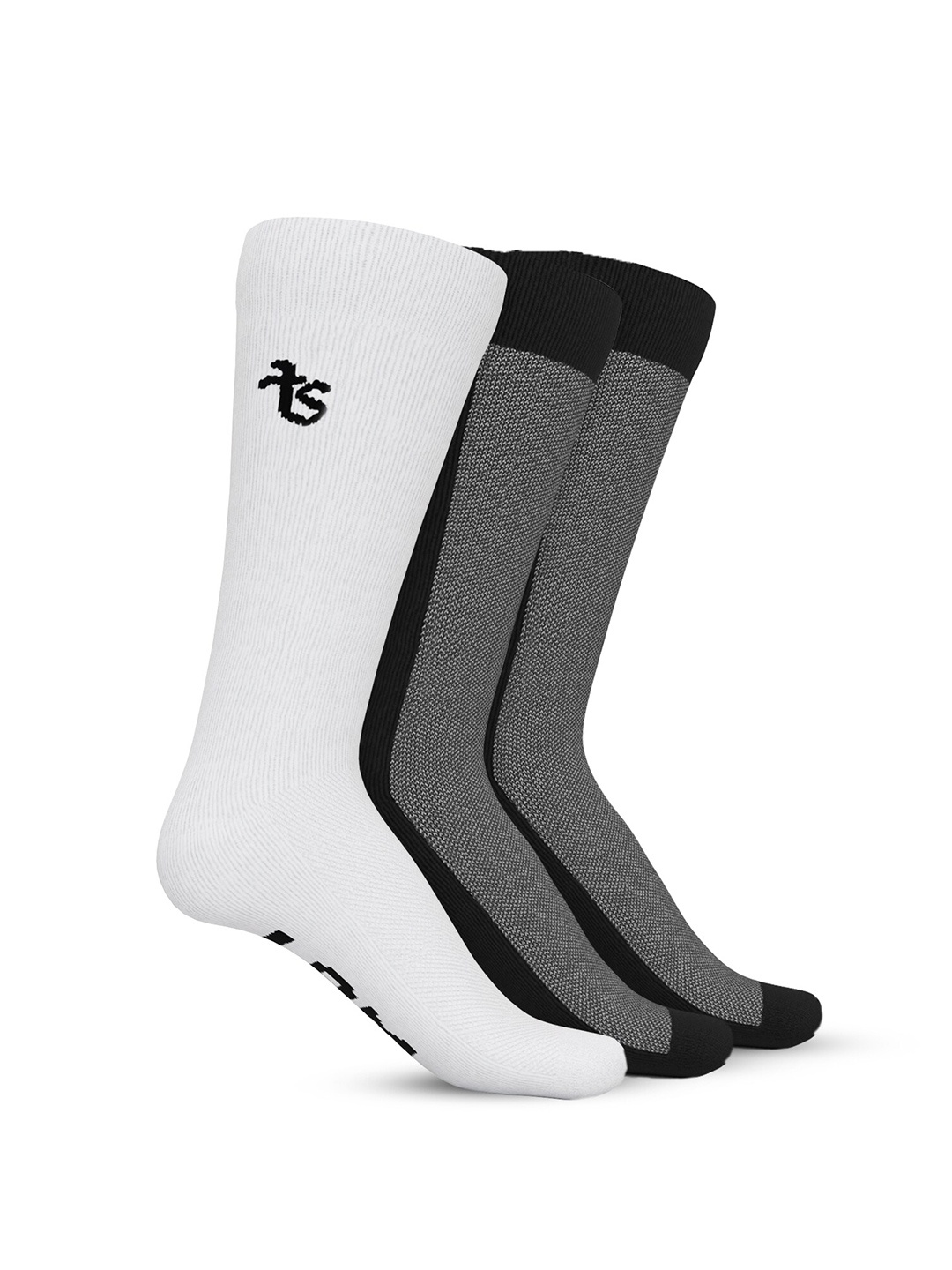 

TalkingSox Unisex Pack Of 3 Calf Length Socks, White