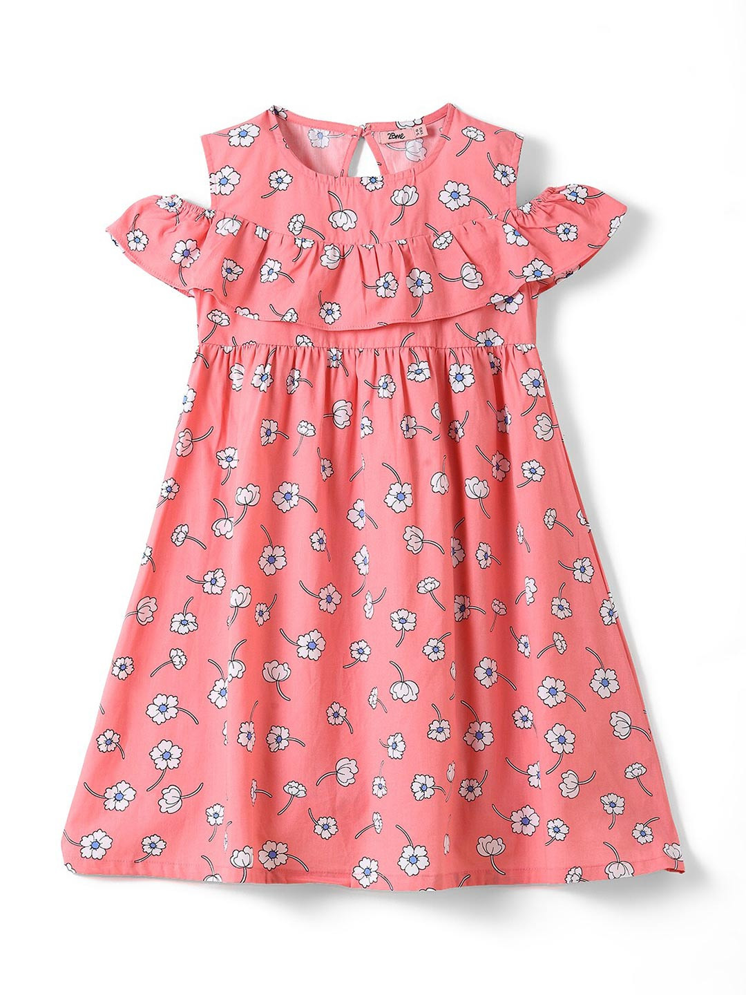 

2Bme Girl Floral Print Dress, Nude