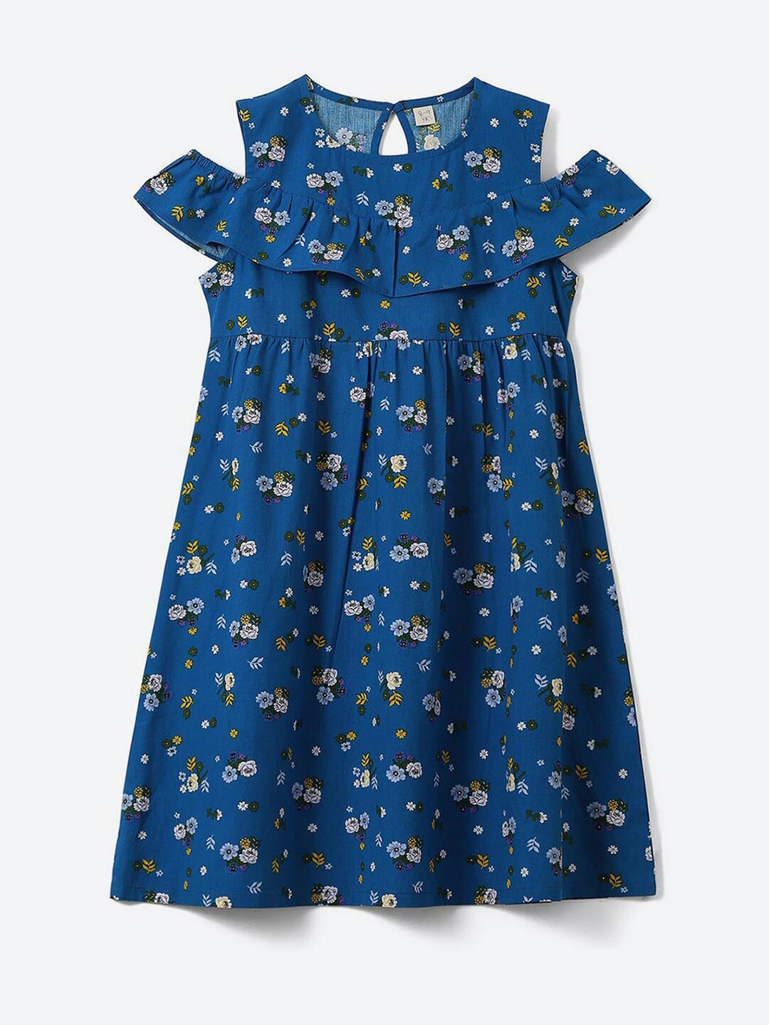 

2Bme Girl Floral Print Short Sleeves Dress, Blue