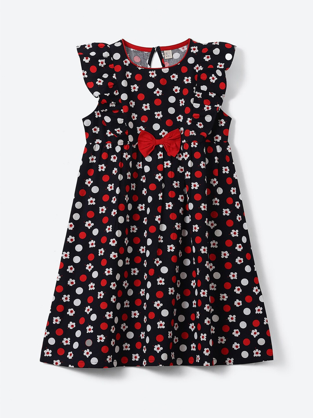 

2Bme Navy Blue Floral Print Dress