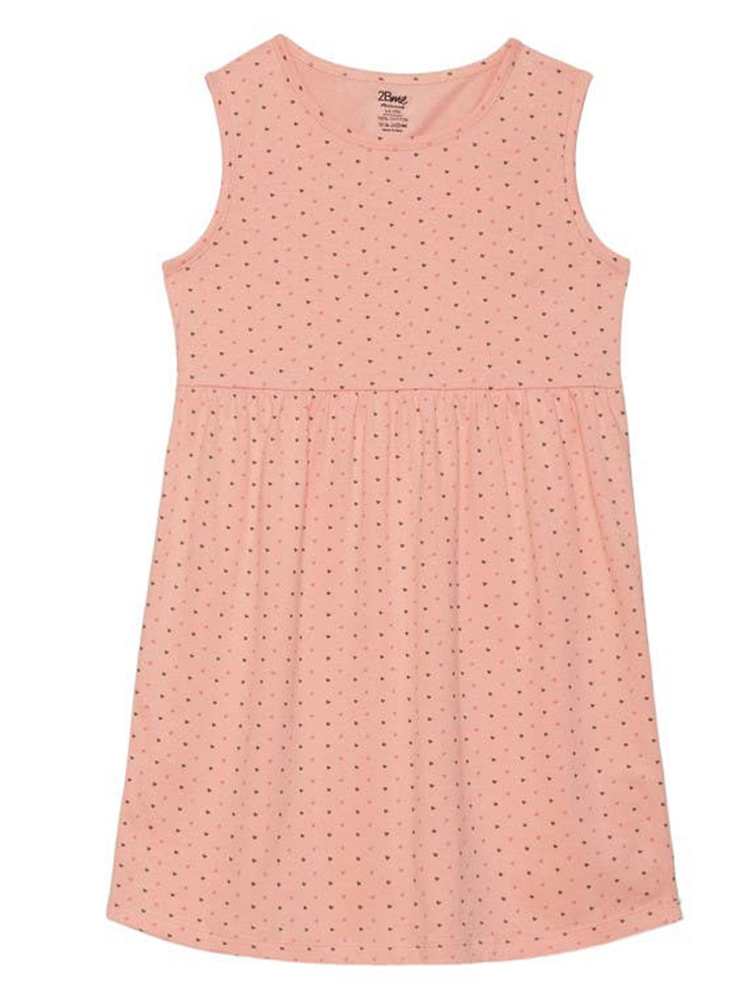 

2Bme Girls Conversational Print Round Neck Cotton Dress, Pink