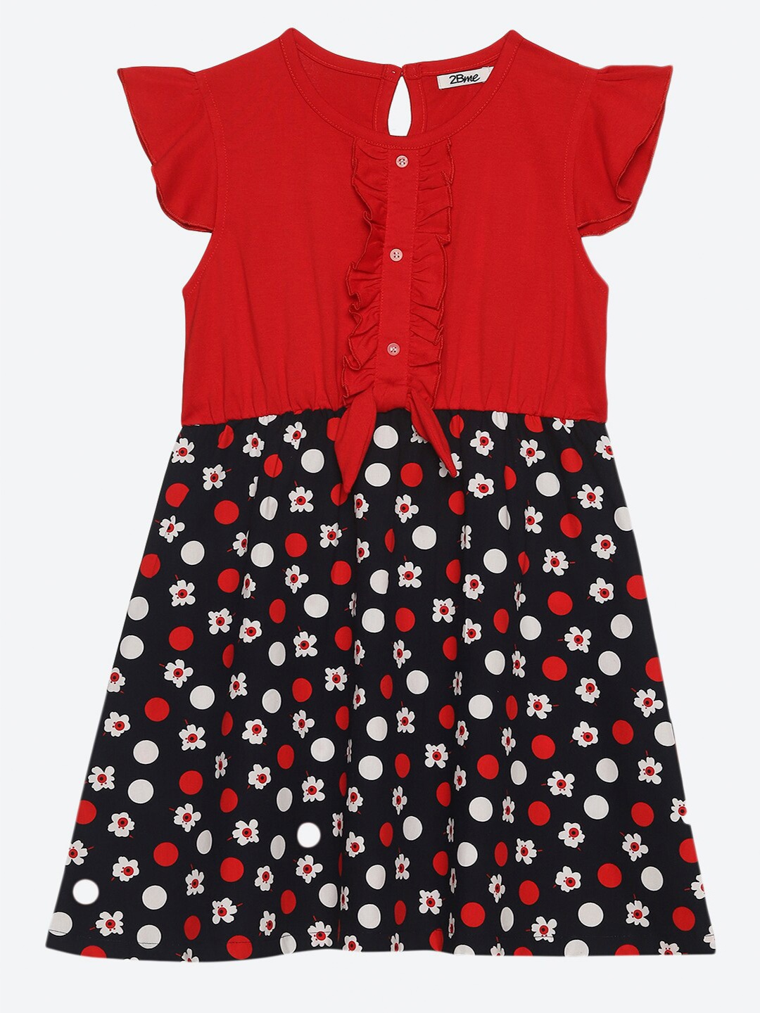 

2Bme Navy Blue Print Dress