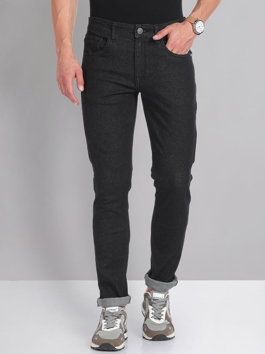 

AD By Arvind Mid Rise Skinny Fit Jeans, Black