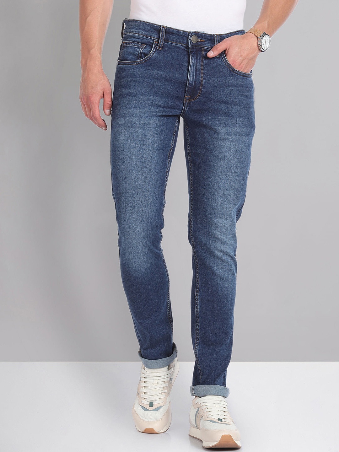 

AD By Arvind Mid Rise Skinny Fit Jeans, Blue