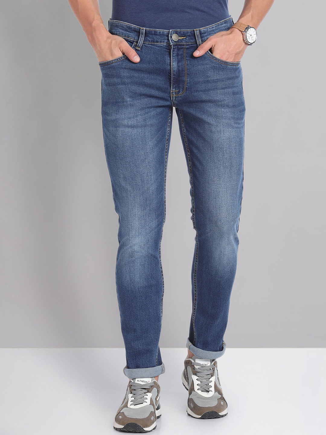 

AD By Arvind Mid Rise Skinny Fit Jeans, Blue