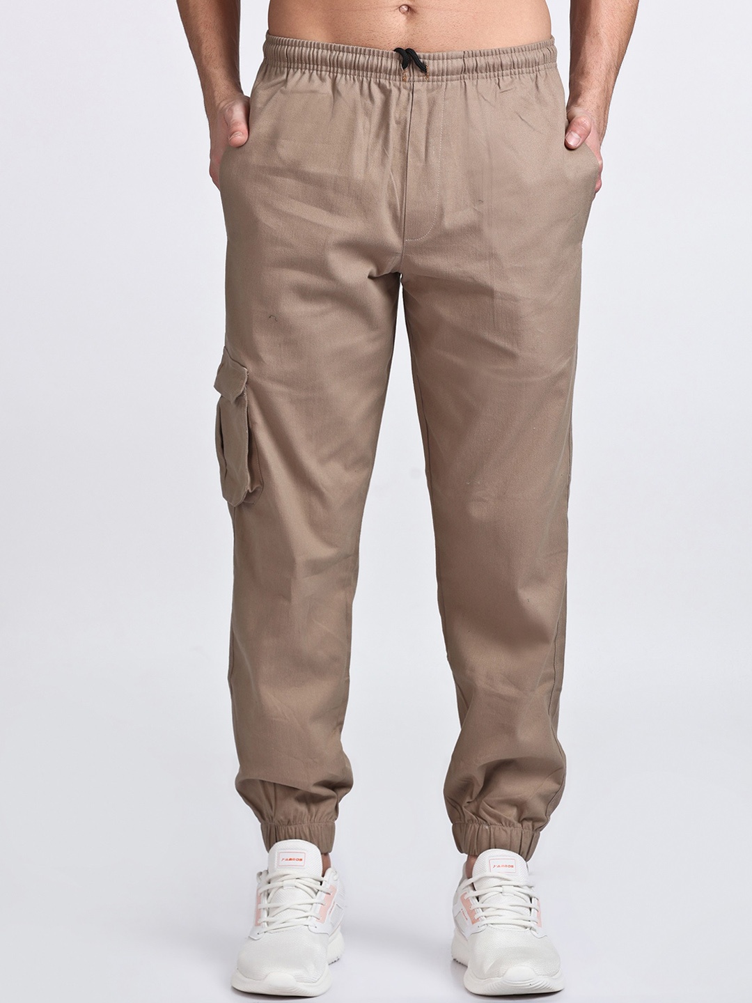 

HILLBERG Men Cotton Cargos Trousers, Brown