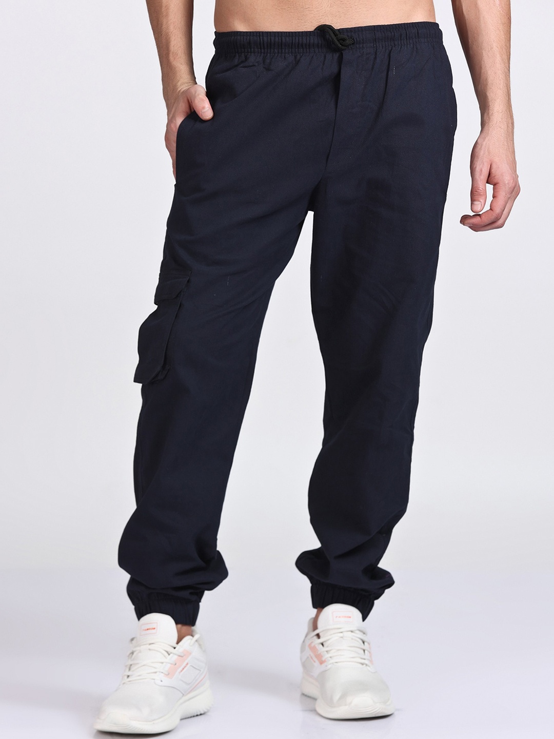 

HILLBERG Men Cotton Joggers, Navy blue