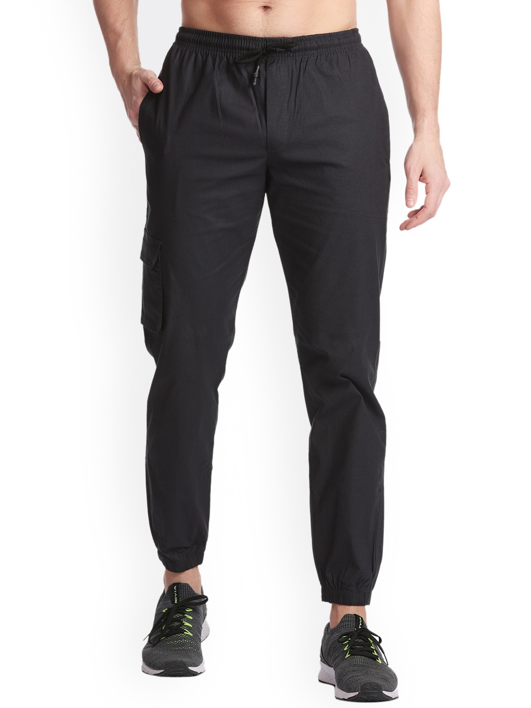 

HILLBERG Men Mid-Rise Regular Fit Cotton Joggers, Black