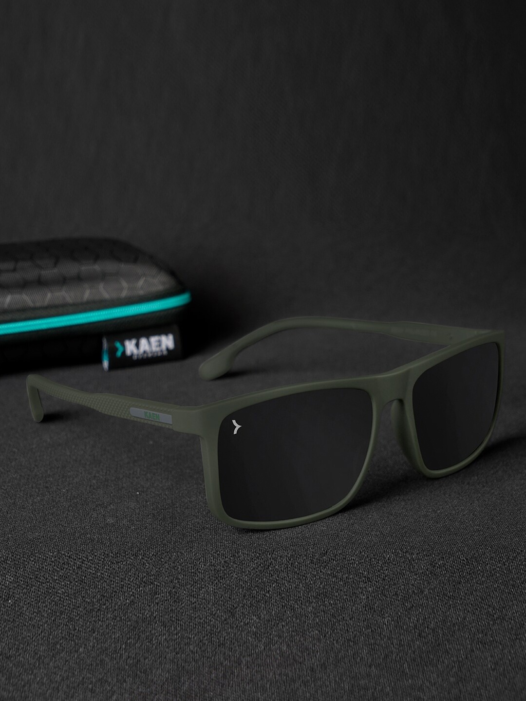 

KAEN EYEWEAR Unisex Square Sunglasses with Polarised Lens KASKoleC3, Green