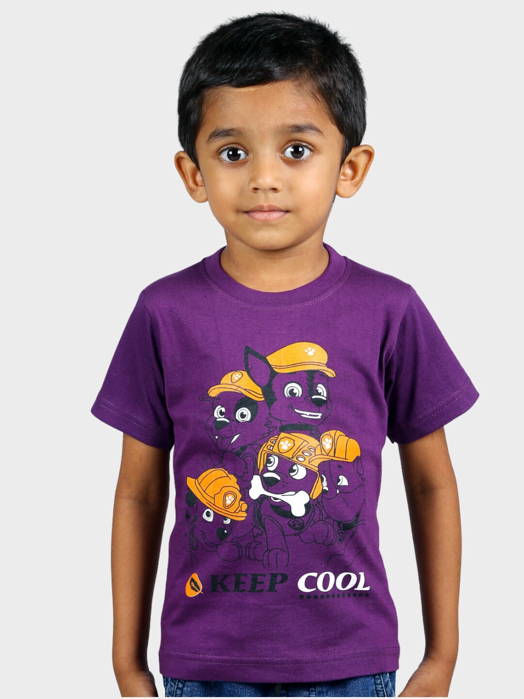 

BAESD Boys Paw Patrol Printed Casual Cotton T-shirt, Purple