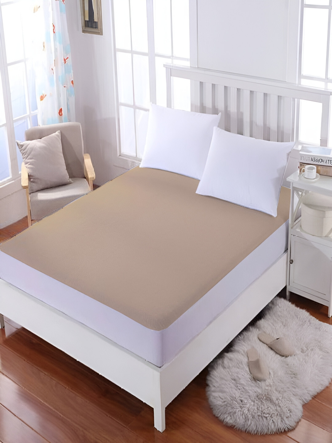 

Angel Mommy Beige Cotton Water Resistant Fitted Mattress Protector