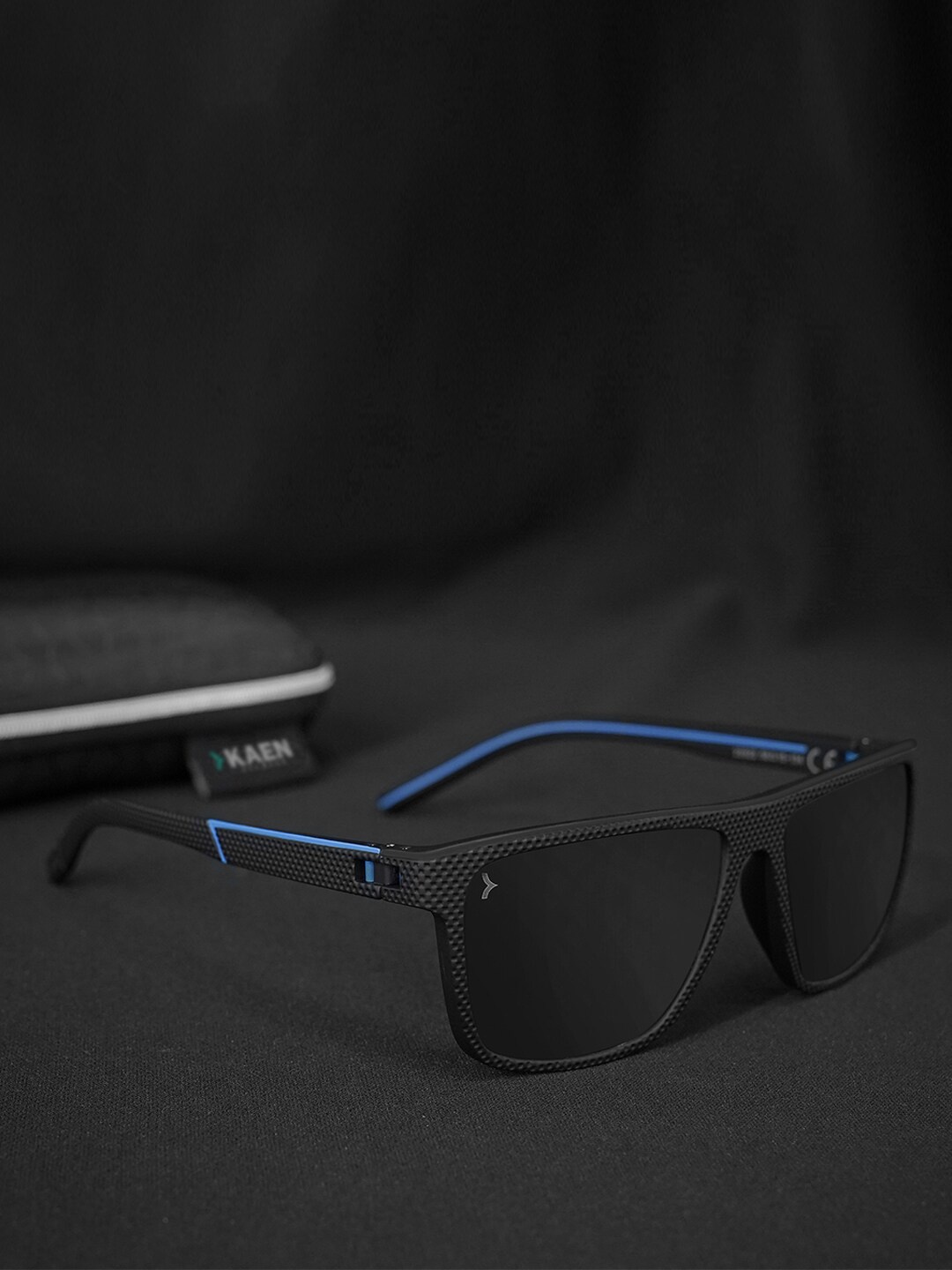 

KAEN EYEWEAR Unisex Square Sunglasses with Polarised Lens KAC2Tokas, Black