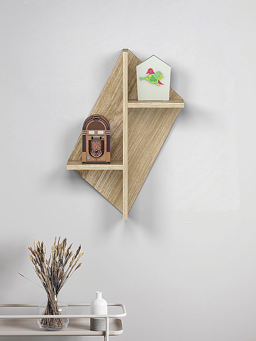 

RANDOM Beige Wooden Basic Wall Shelf