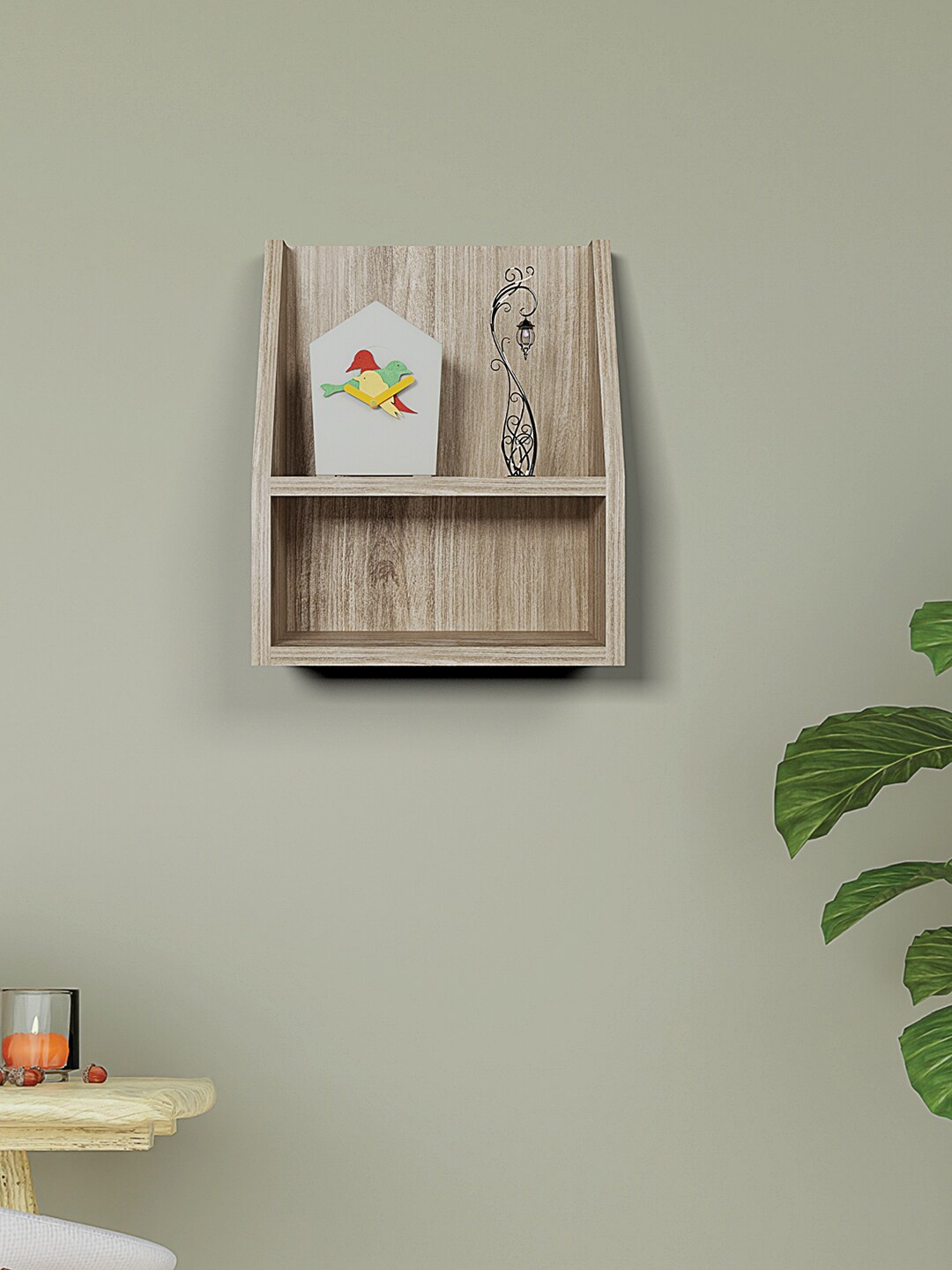 

RANDOM Beige Wooden Basic Wall Shelf