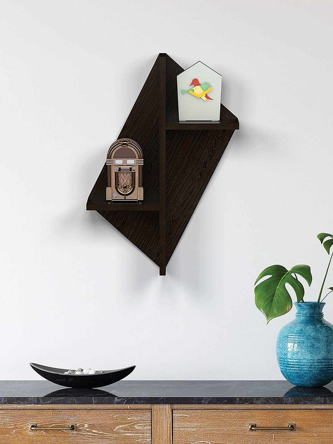 

RANDOM Brown Wooden Basic Wall Shelf