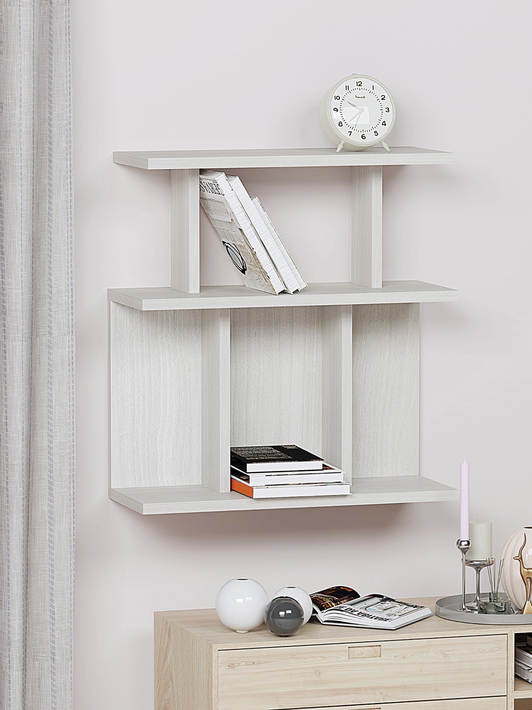 

RANDOM White Wooden Maple Basic Wall Shelf