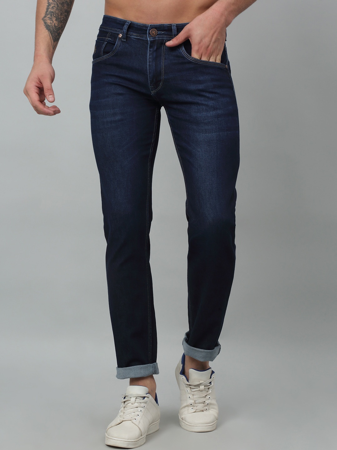 

Cantabil Men Mid-Rise Light Fade Jeans, Blue