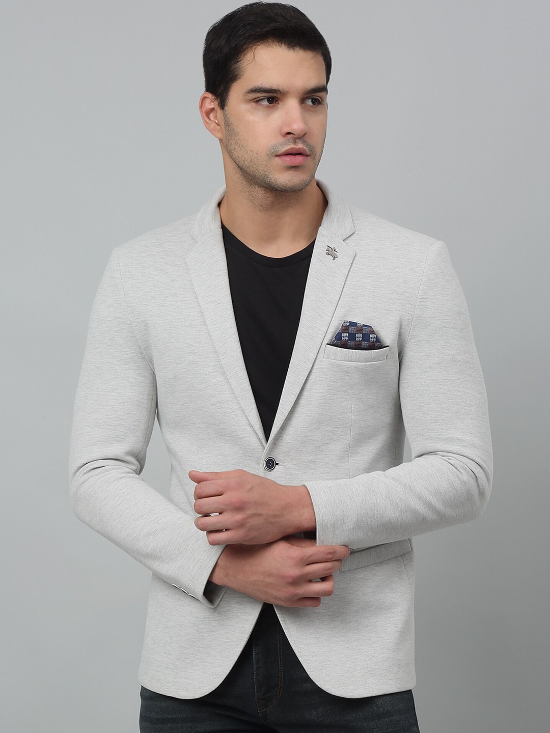 

Cantabil Single Breasted Blazers, Grey melange