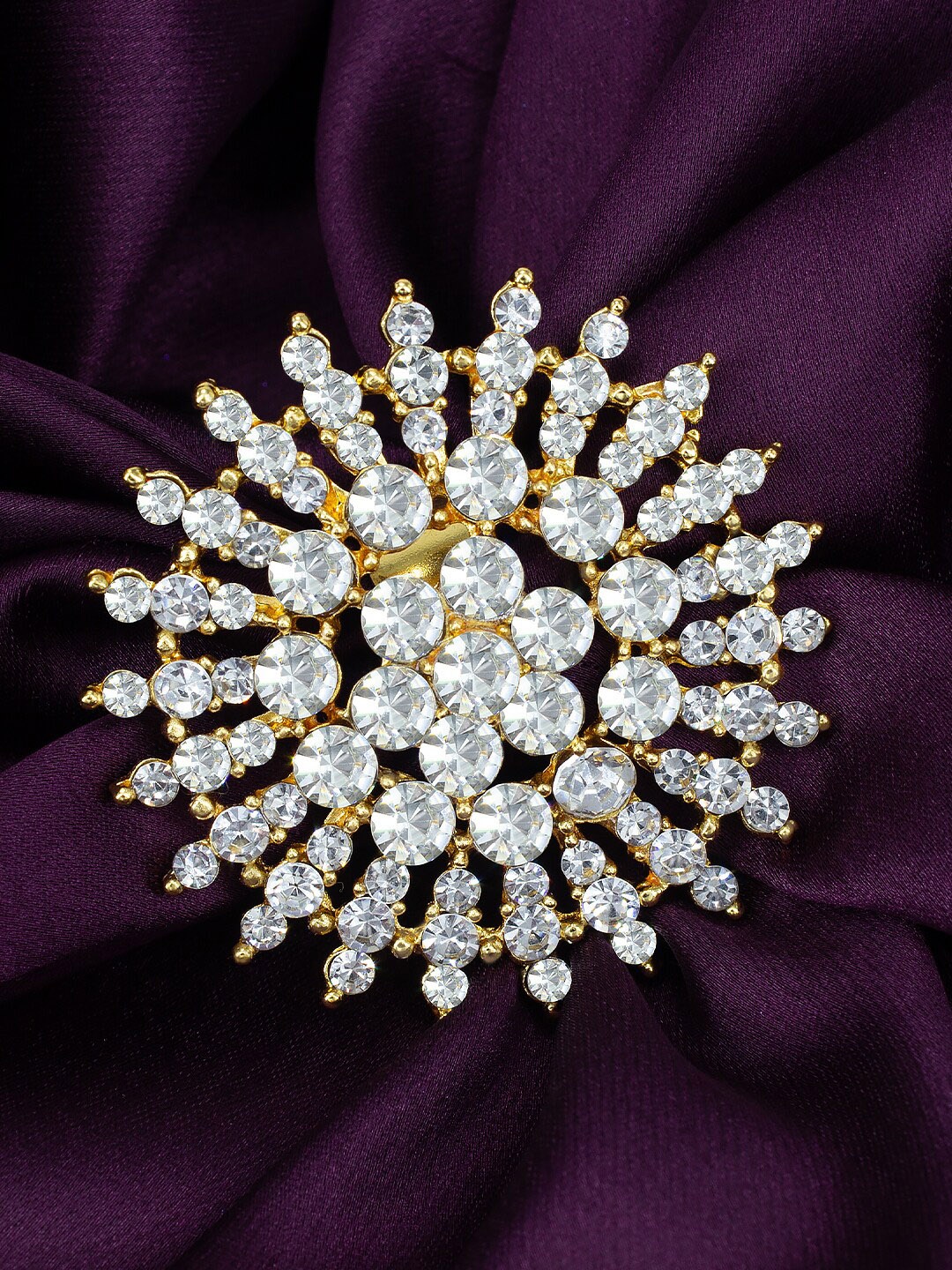 

PRIVIU Gold-Plated AD Studded Adjustable Ring