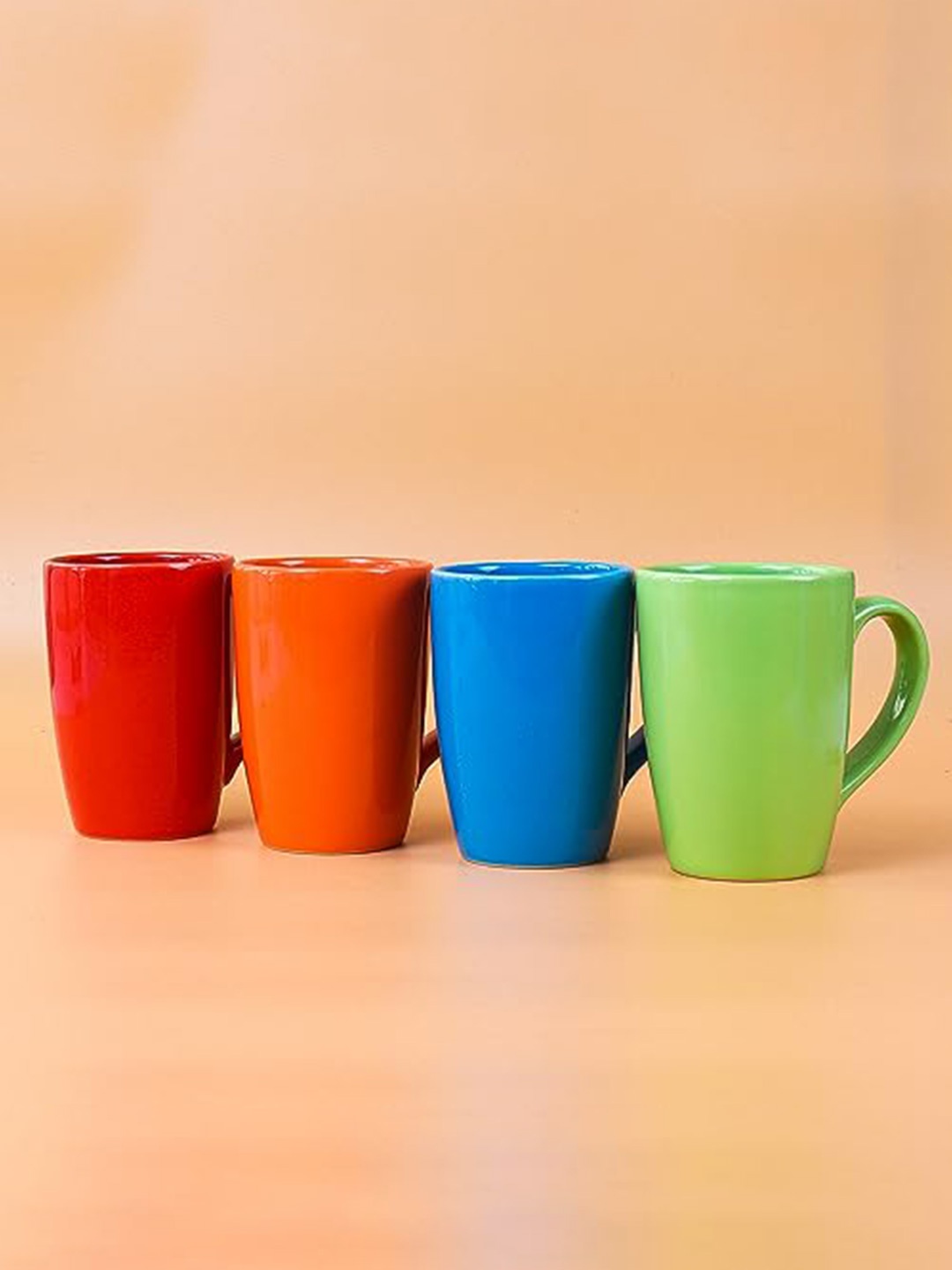 

Femora Red & Blue 4 Pcs Solid Ceramic Glossy Mugs 320ml