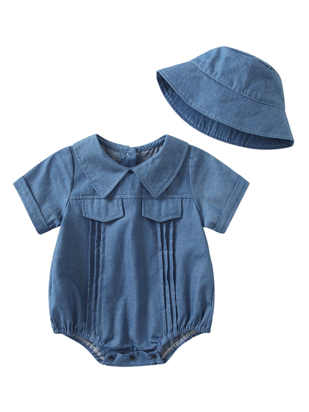 

StyleCast Infants Cotton Bodysuit With Cap, Blue
