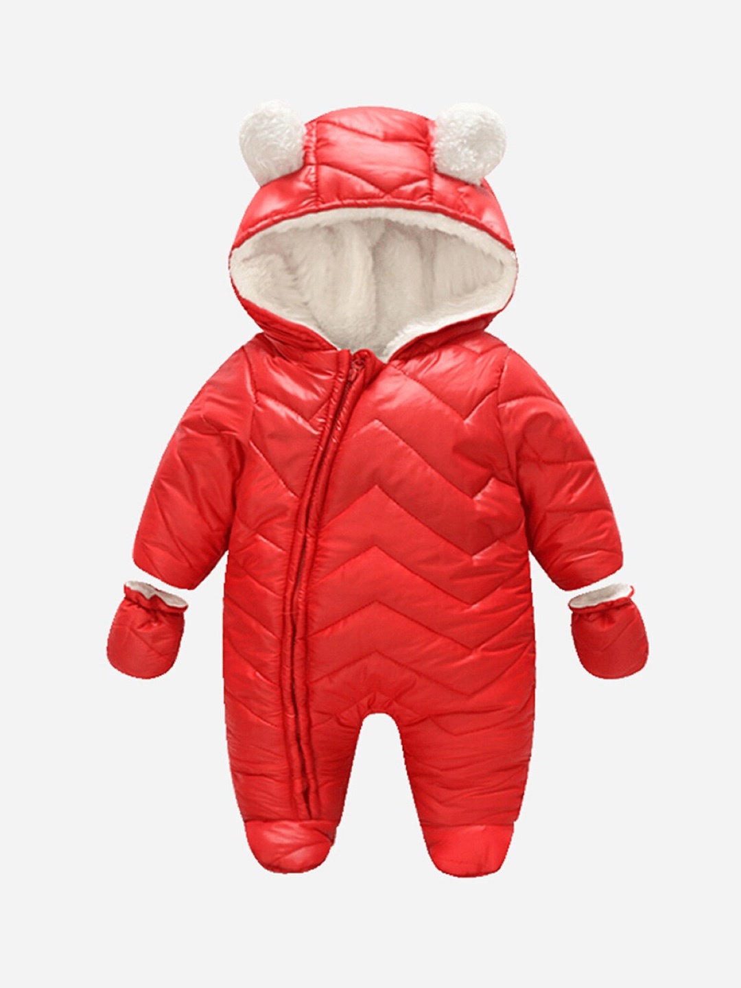 

StyleCast Infants Red Girls Hooded Sleepsuit