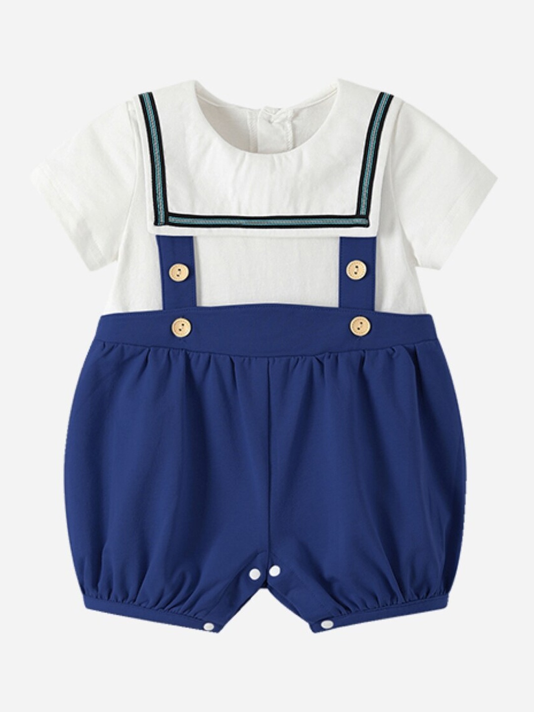 

StyleCast Navy Blue Infants Girls Round Neck Rompers