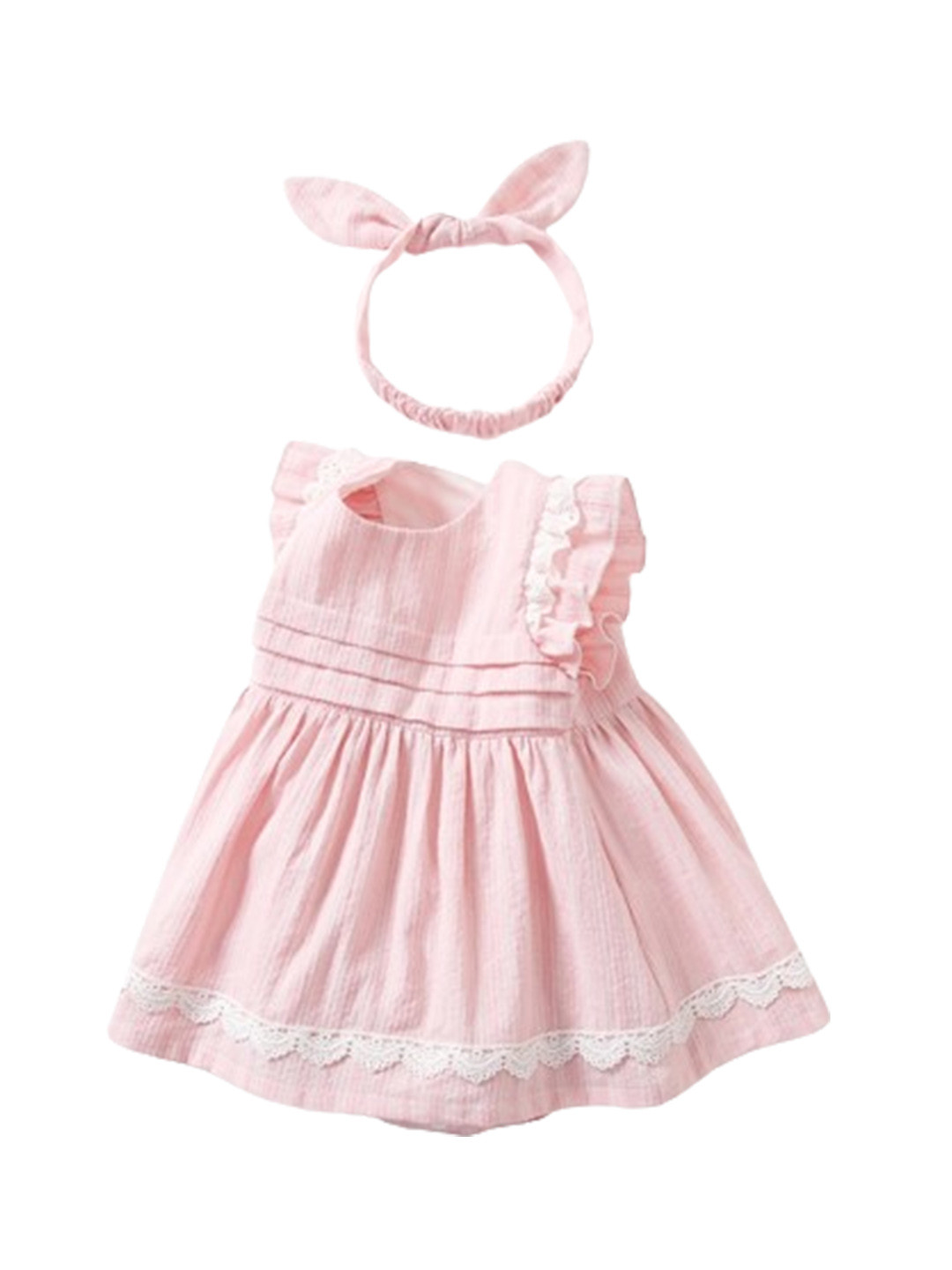 

StyleCast Infants Girls Pink Cotton Bodysuit With Hairband