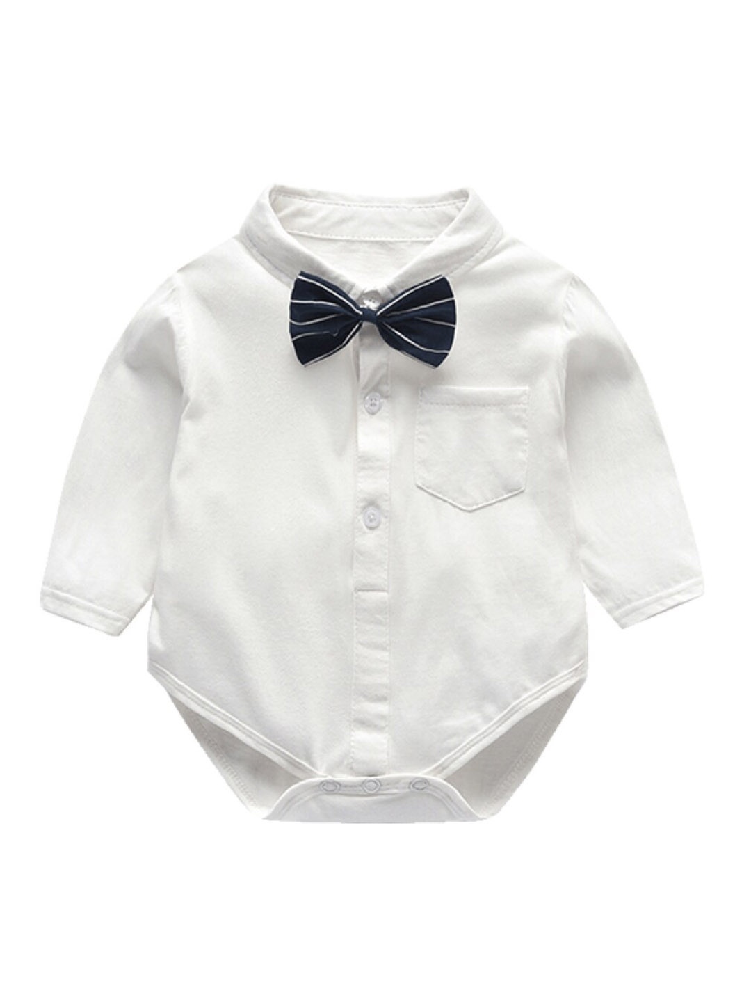 

StyleCast White Infants Girls Pure Cotton Shirt-Style Bodysuit