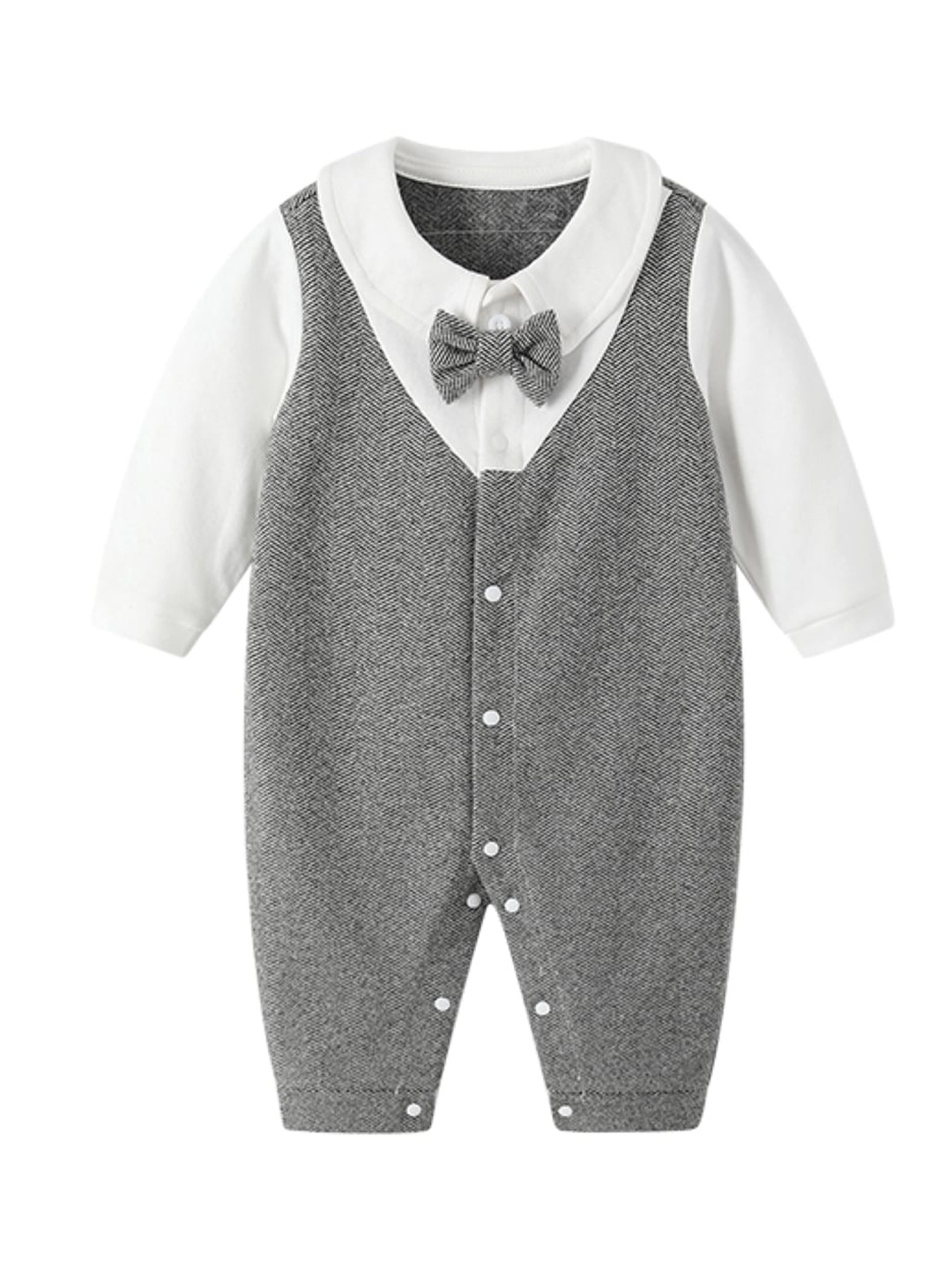 

StyleCast Infants Grey Shirt Collar Romper