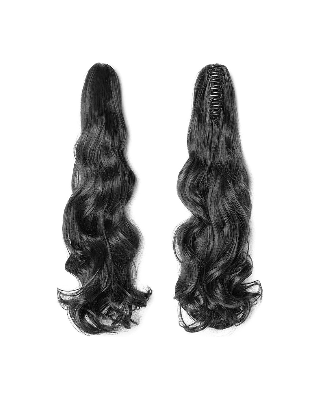 

VAGHBHATT Wavy Synthetic Claw Clip Ponytail Hair Extension - Black