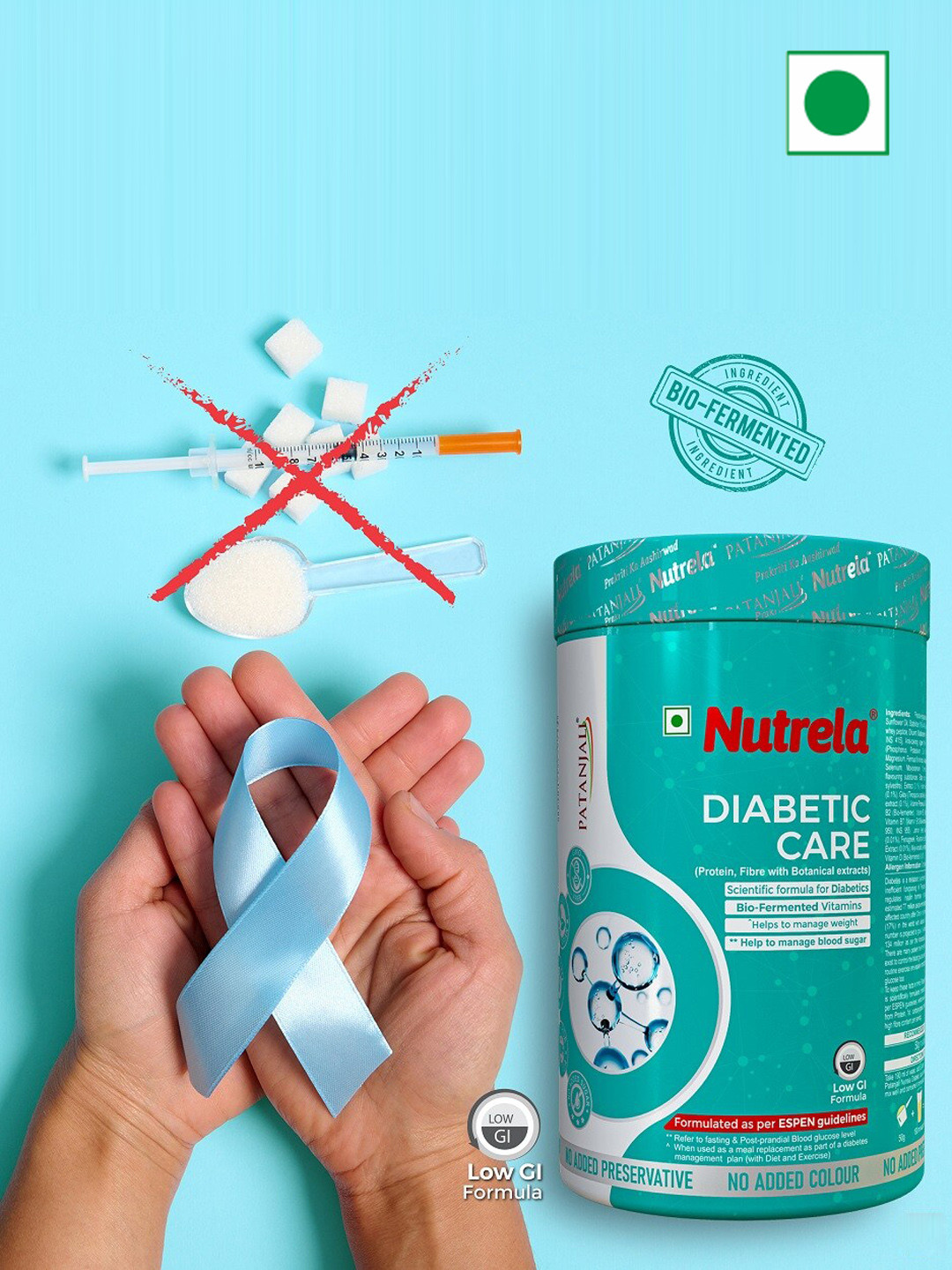 

NUTRELA Diabetic Care Vanilla Flavour Powder For Diabetes & Weight Management - 400g, Blue