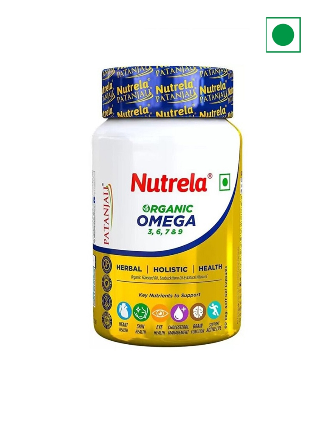

NUTRELA Organic Omega 3,6,7 & 9 Capsules - 60 Capsules, Yellow
