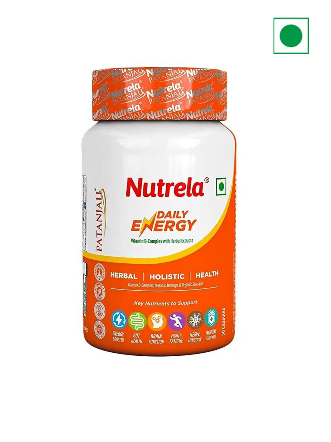 

NUTRELA Daily Energy Vitamin B Complex Capsules - 30 Capsules, Orange