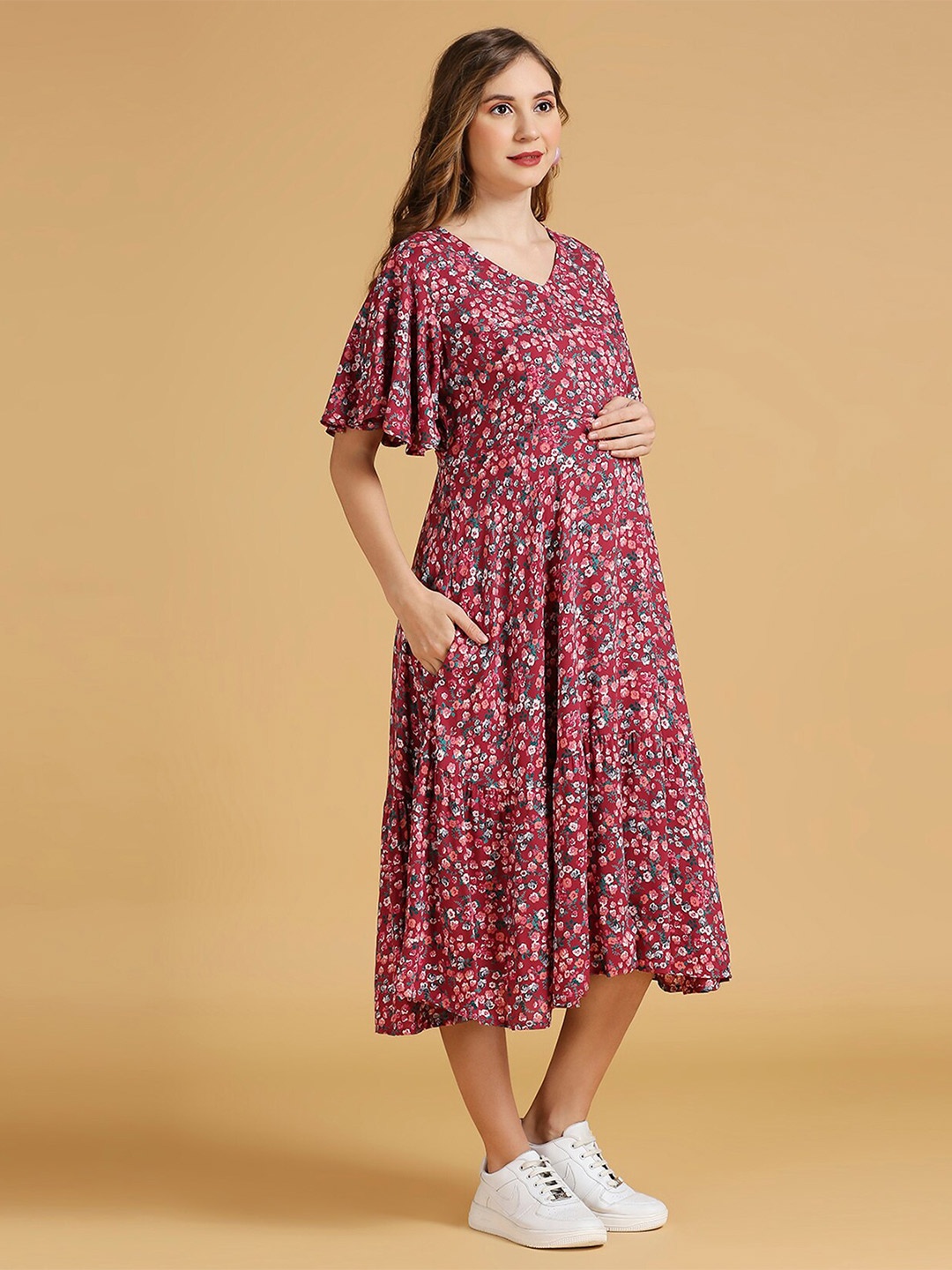 

MomToBe Floral Print Maternity Fit & Flare Dress, Multi