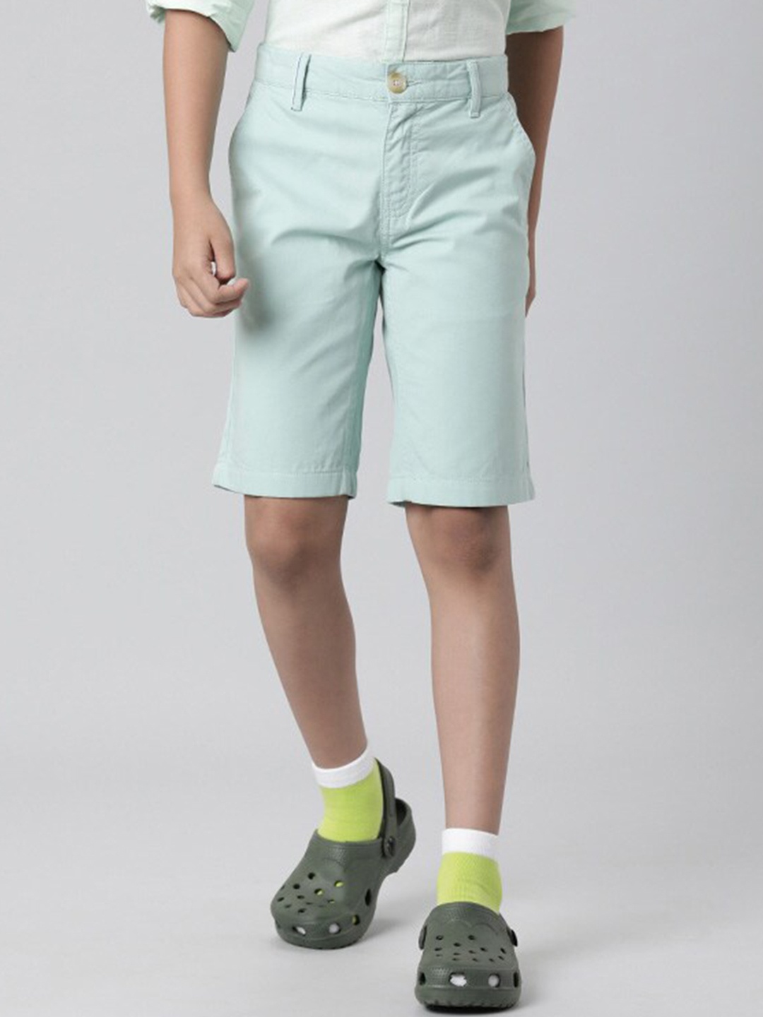 

Indian Terrain Boys Mid-Rise Pure Cotton Shorts, Blue