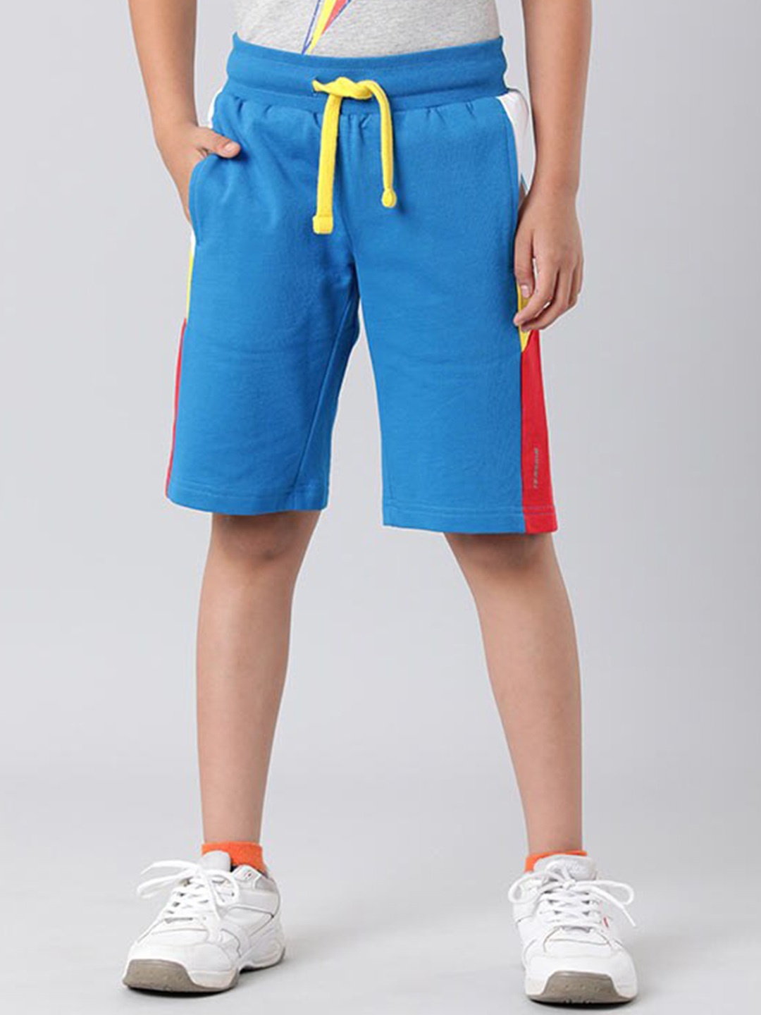 

Indian Terrain Boys Mid Rise Pure Cotton Sports Shorts, Blue