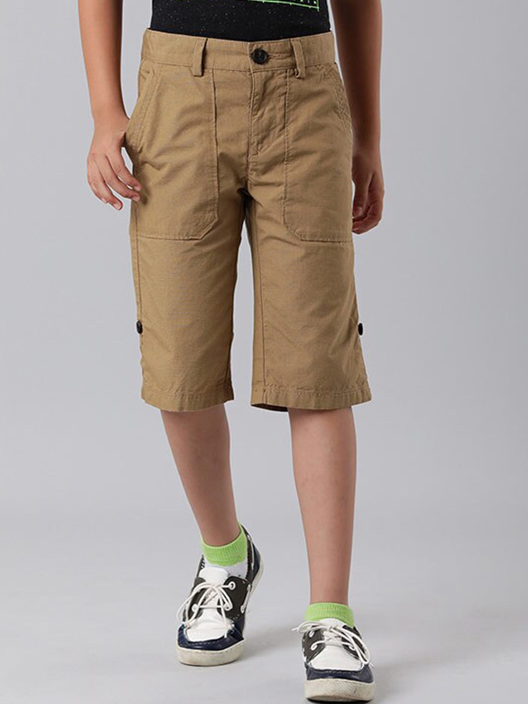 

Indian Terrain Boys Pure Cotton Outdoor Shorts, Khaki