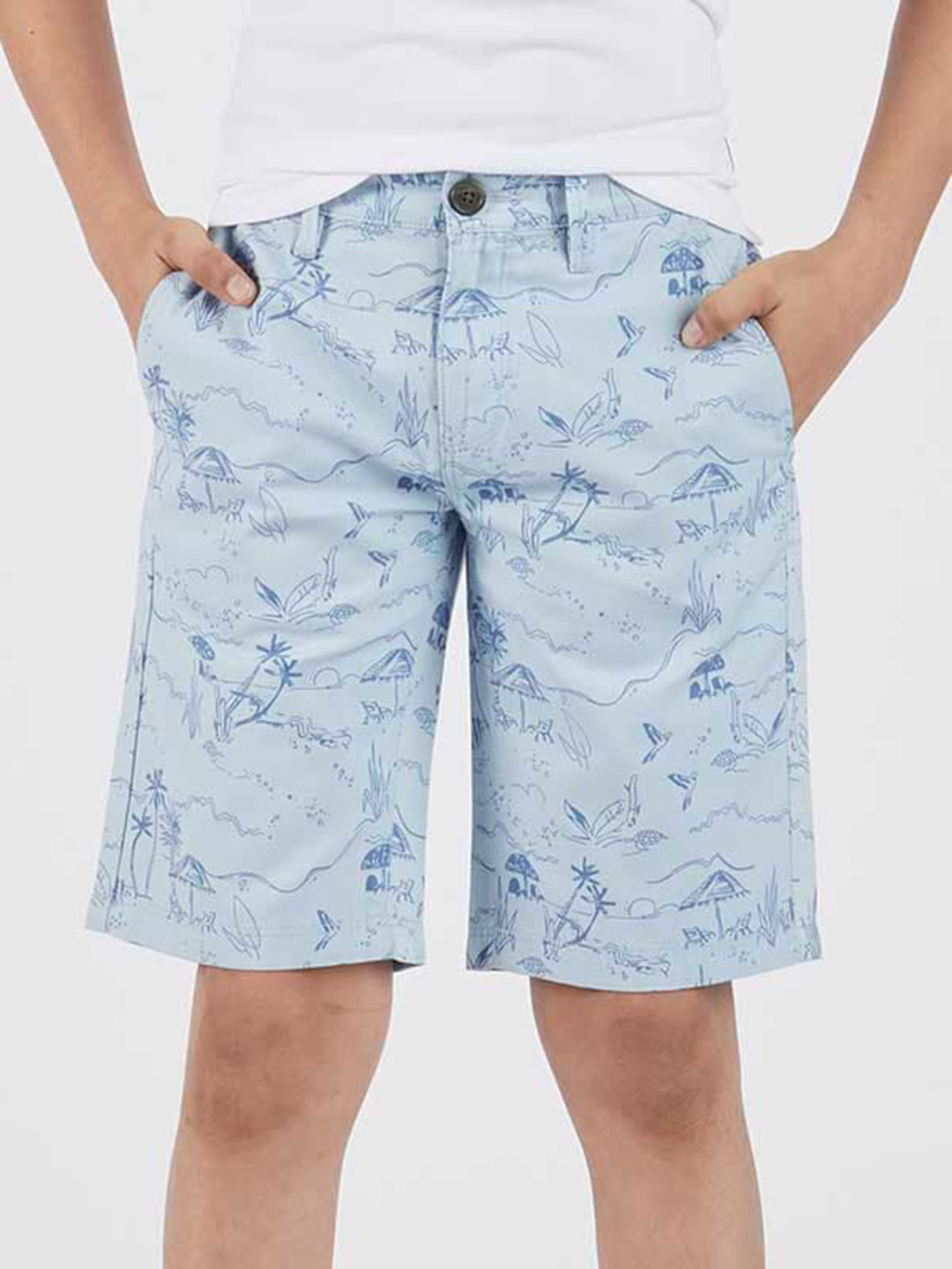 

Indian Terrain Boys Cotton Regular Shorts, Blue