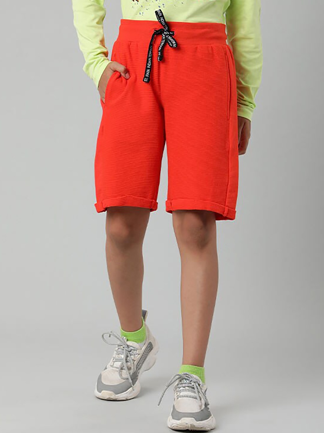 

Indian Terrain Boys Outdoor Pure Cotton Regular Shorts, Orange