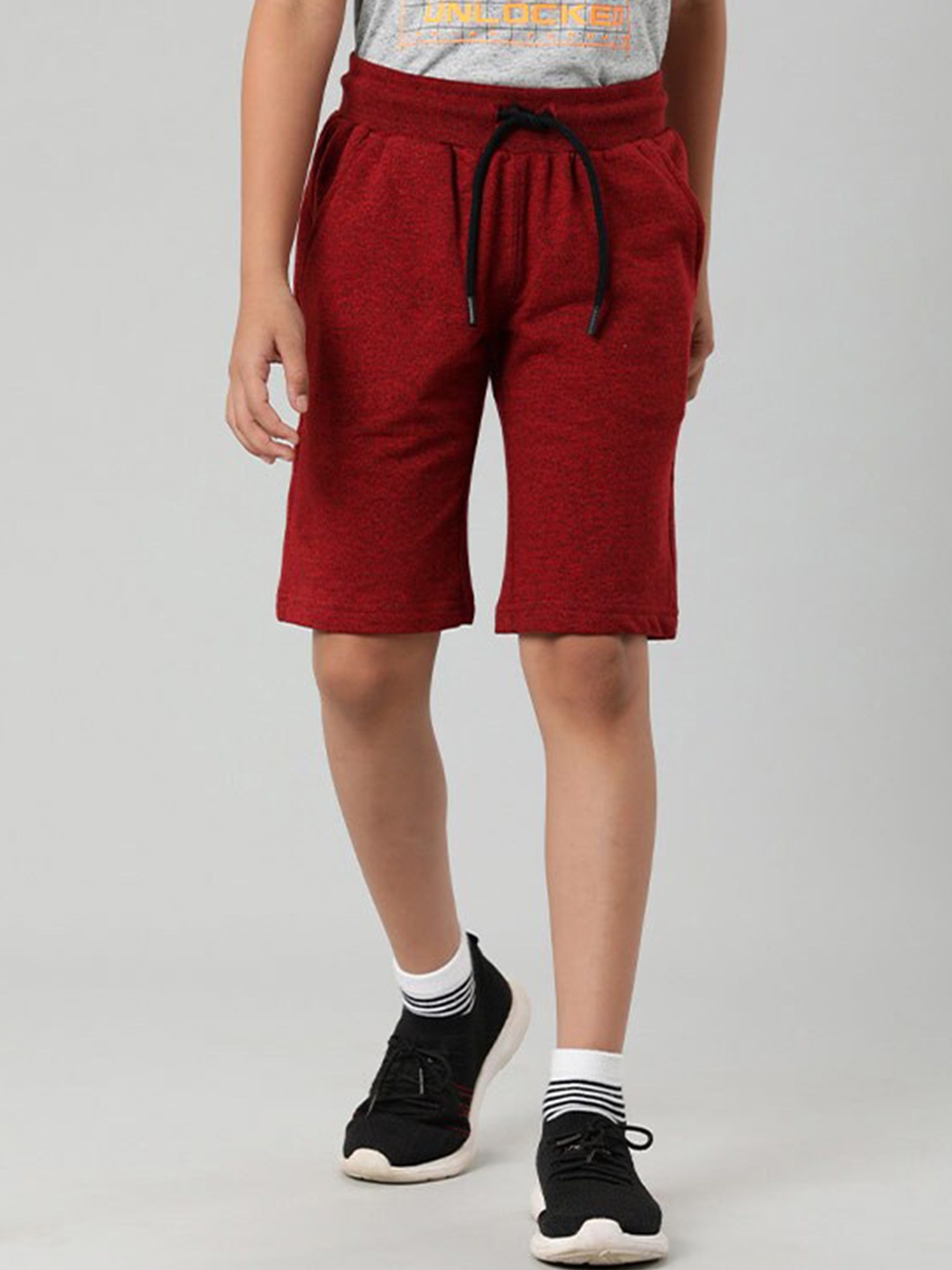 

Indian Terrain Boys Mid-Rise Pure Cotton Shorts, Red