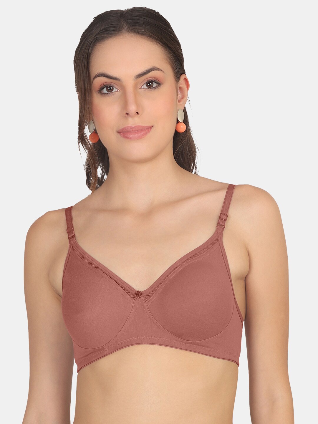 

POOJA RAGENEE Full Coverage Non Padded Everyday Bra With All Day Comfort, Brown