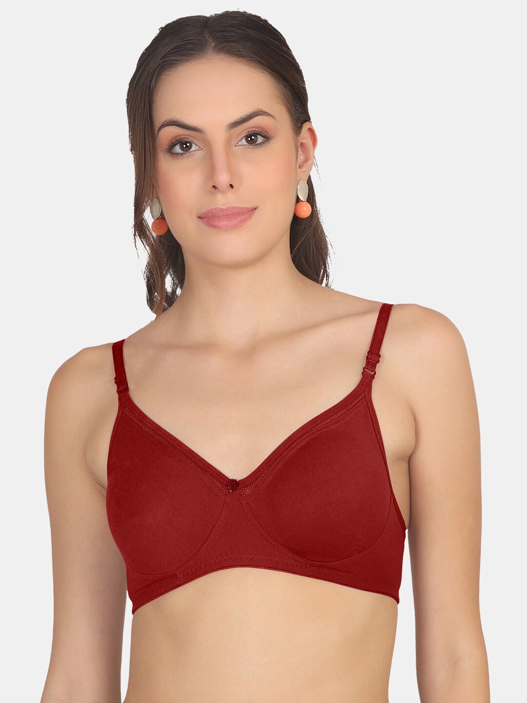 

POOJA RAGENEE Full Coverage Non Padded Everyday Bra With All Day Comfort, Maroon