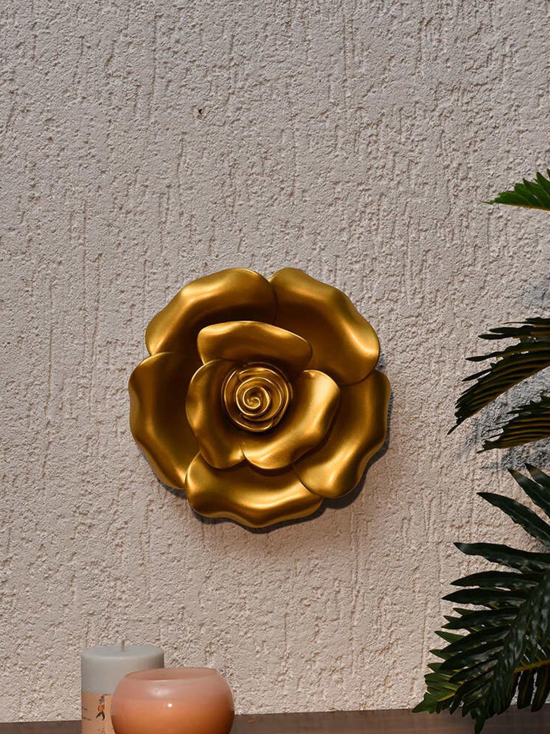 

Athome by Nilkamal Gold Toned Rose Plaque Wall Decor