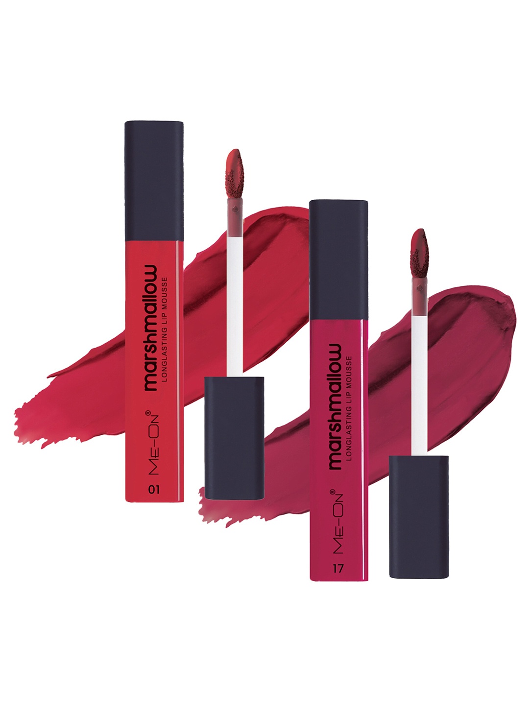 

ME-ON Set Of 2 Marshmallow Long Lasting Lip Mousse -6ml Each - 01-Mauve Mischief 17, Red