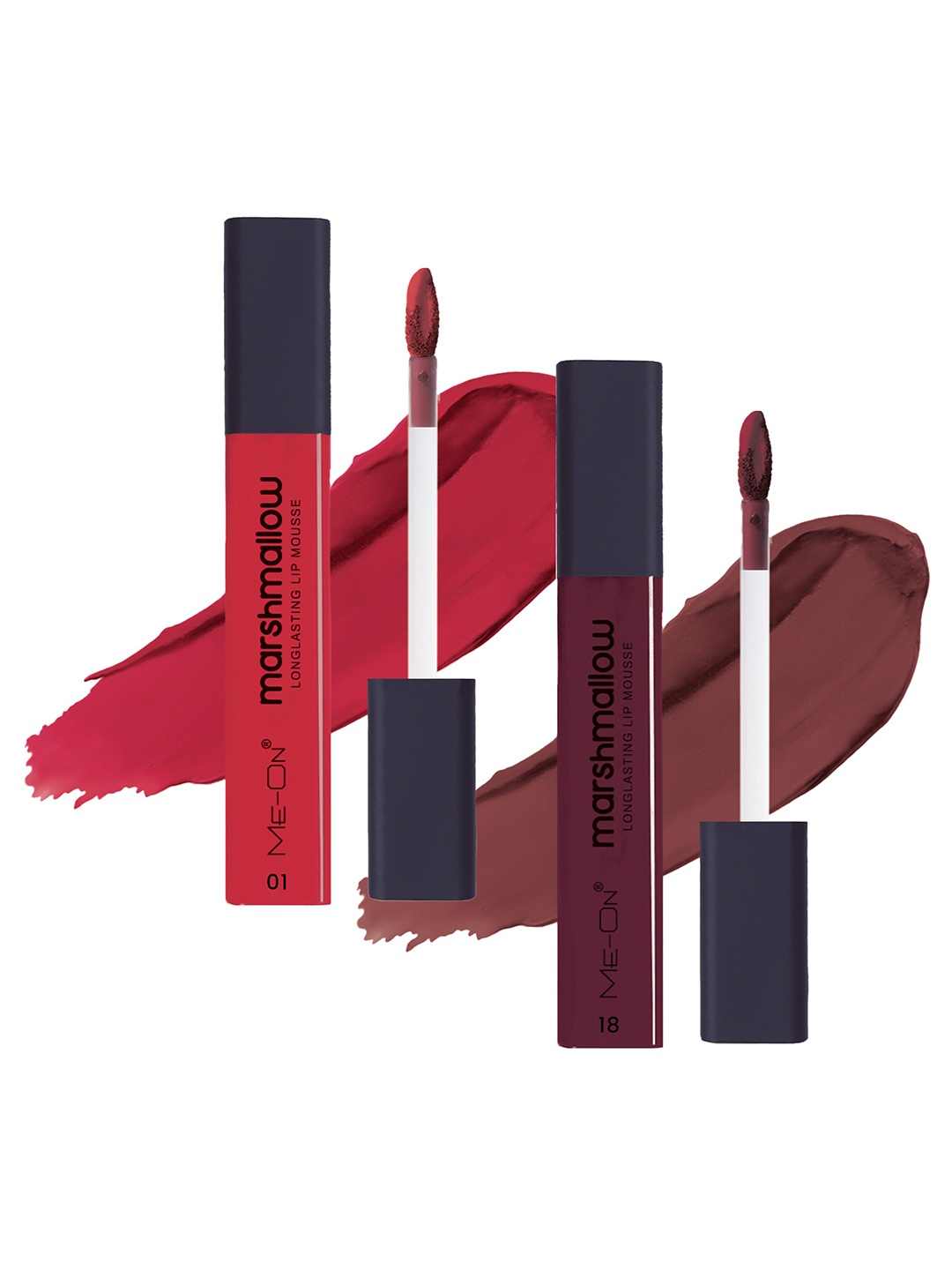 

ME-ON Set Of 2 Marshmallow Long Lasting Lip Mousse -6ml Each - Shade 01-Spicy Sangria 18, Red