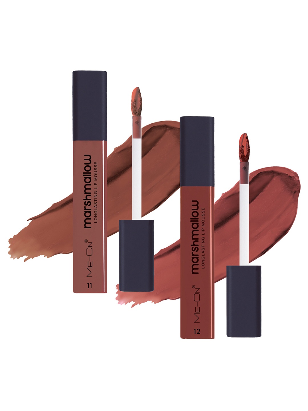 

ME-ON Set Of 2 Marshmallow Long Lasting Lip Mousse -6ml Each - Mocha Lover 11-Espresso 12, Brown