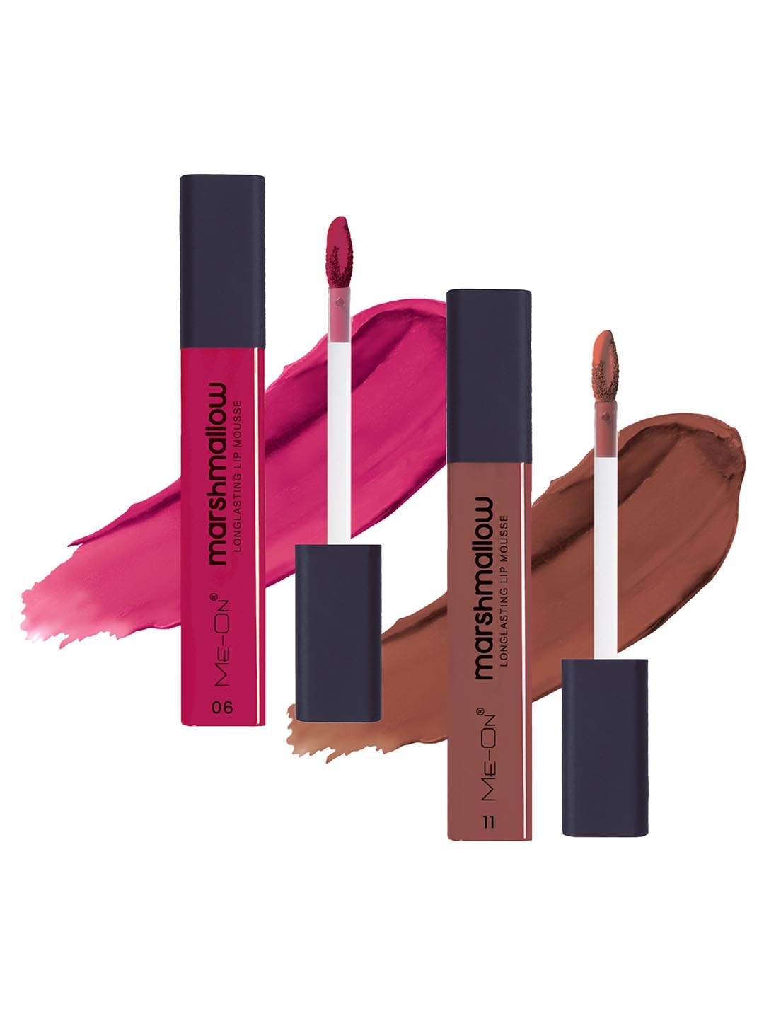 

ME-ON Set Of 2 Marshmallow Long Lasting Lip Mousse -6ml Each - Shades 6 & 11, Pink