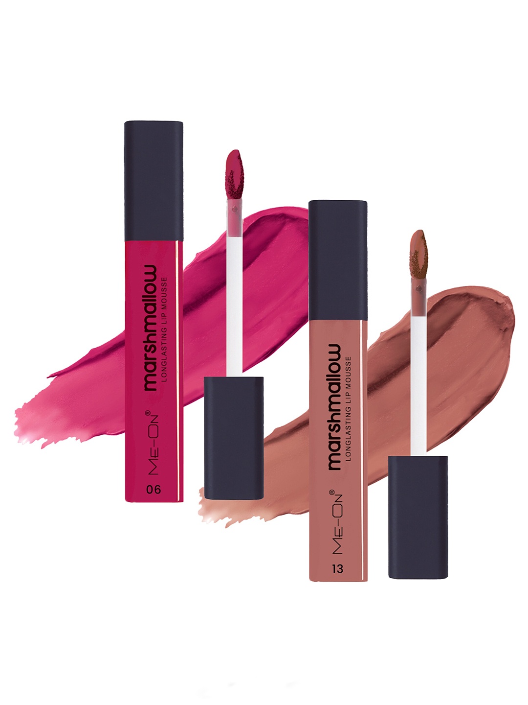 

ME-ON Marshmallow 2Pcs Long Lasting Lip Mousse - 6ml Each- Fuchsia & Nude Nuance, Multi