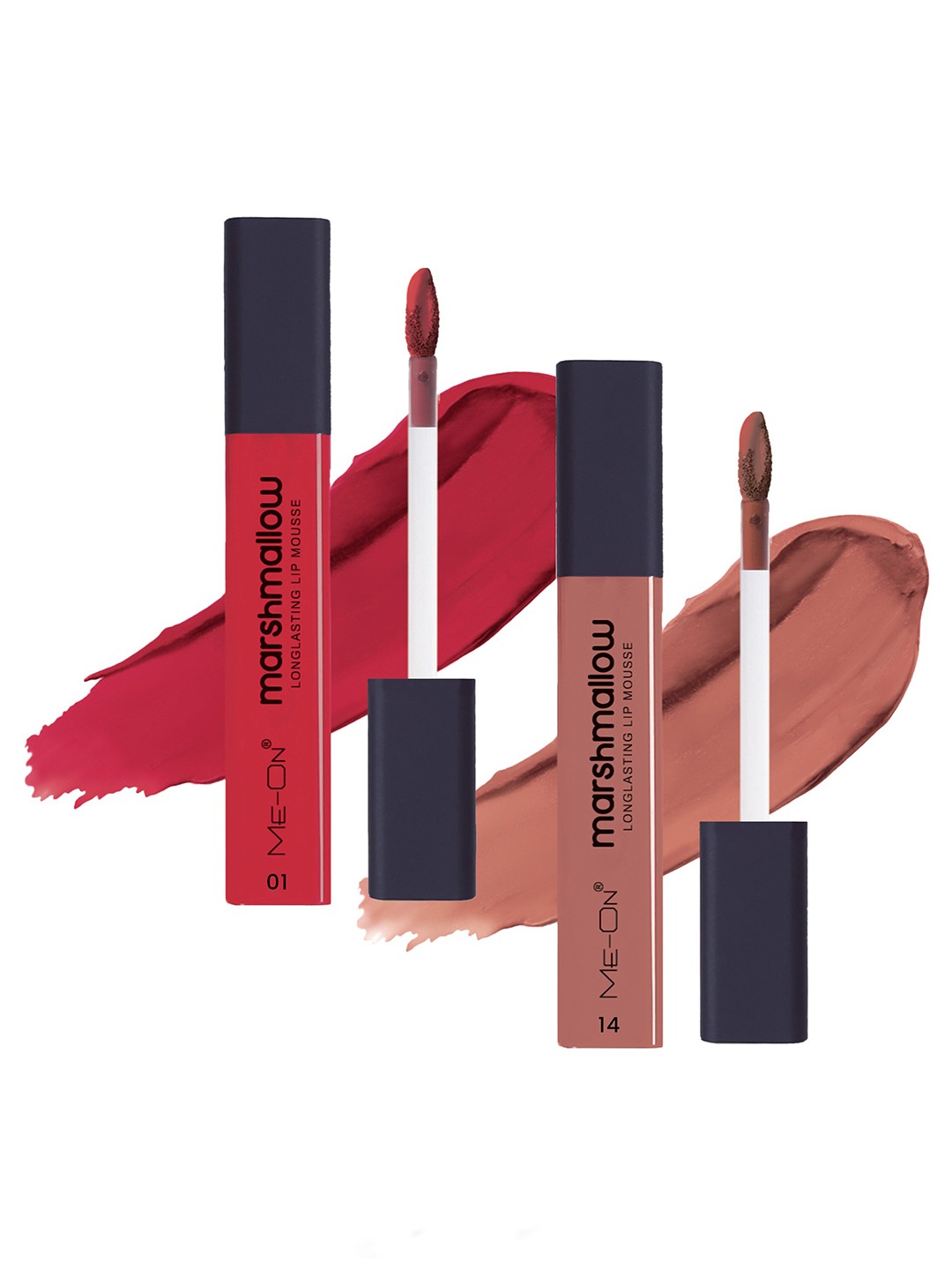 

ME-ON Marshmallow 2Pcs Long Lasting Lip Mousse - 6ml Each- 01 & Cocoa Sin, Multi